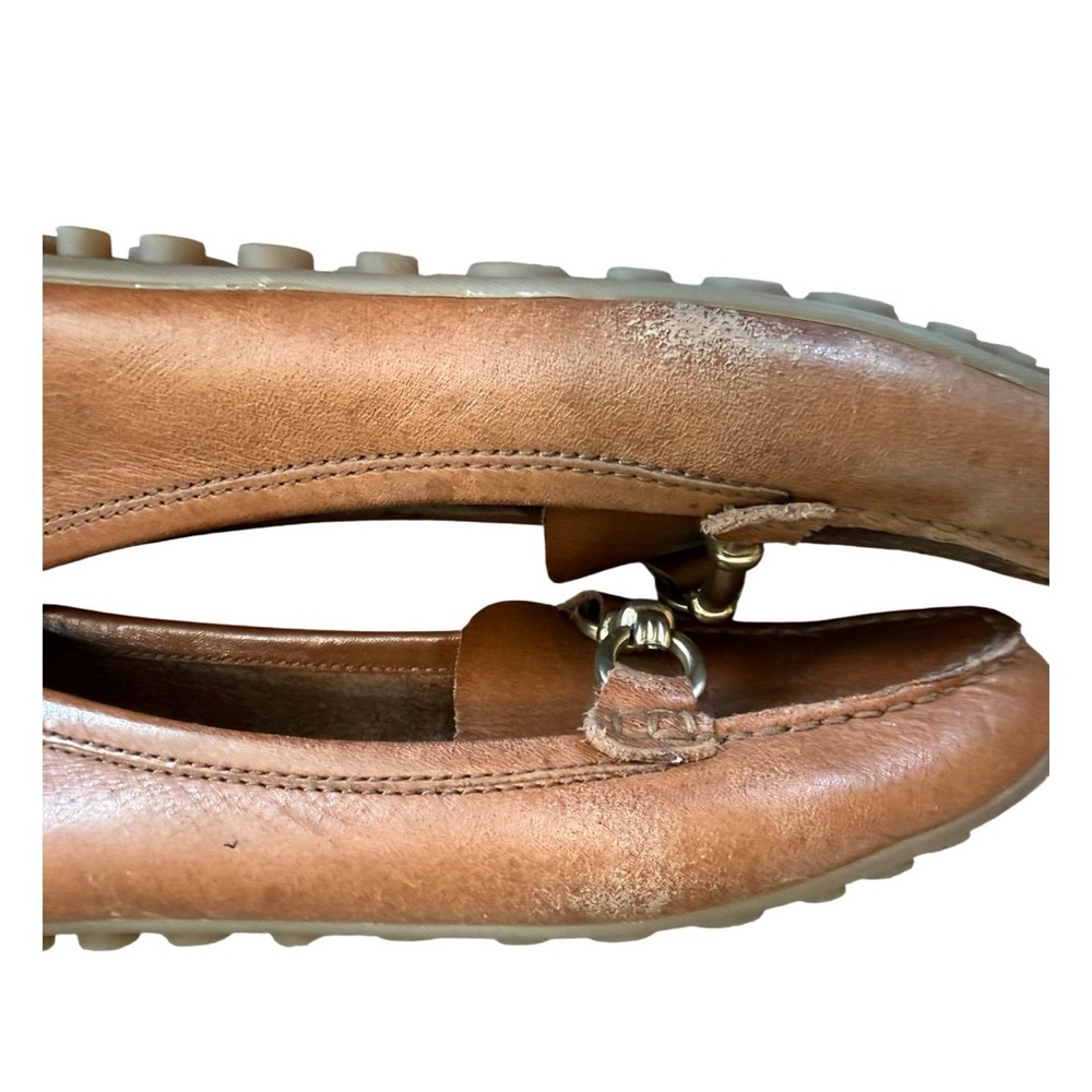 Born Brown Leather Driving Loafers 7.5 Horsebit Comfort Flats - Picture 8 of 10
